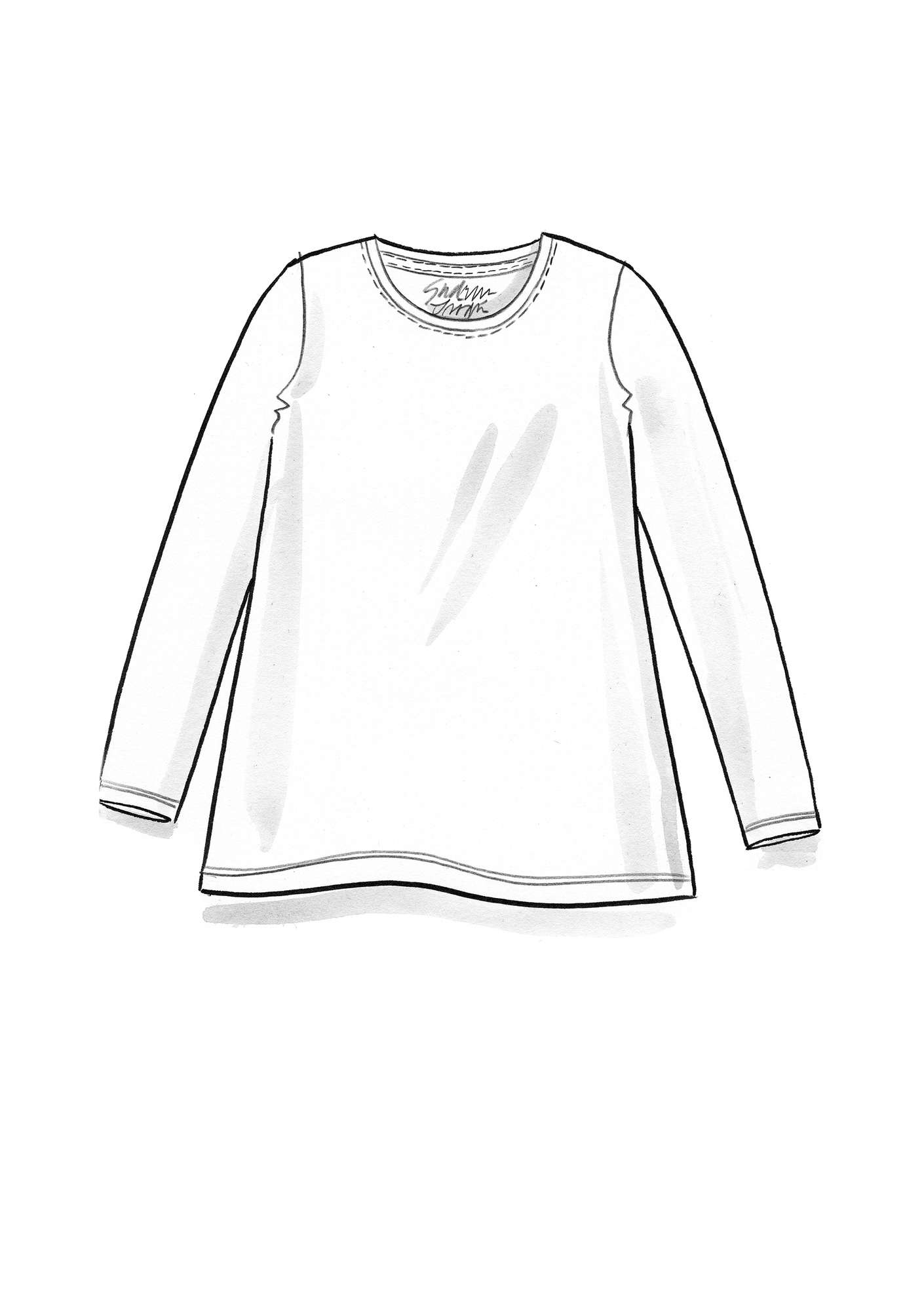 “Adena” jersey top in lyocell/spandex semi-bleached