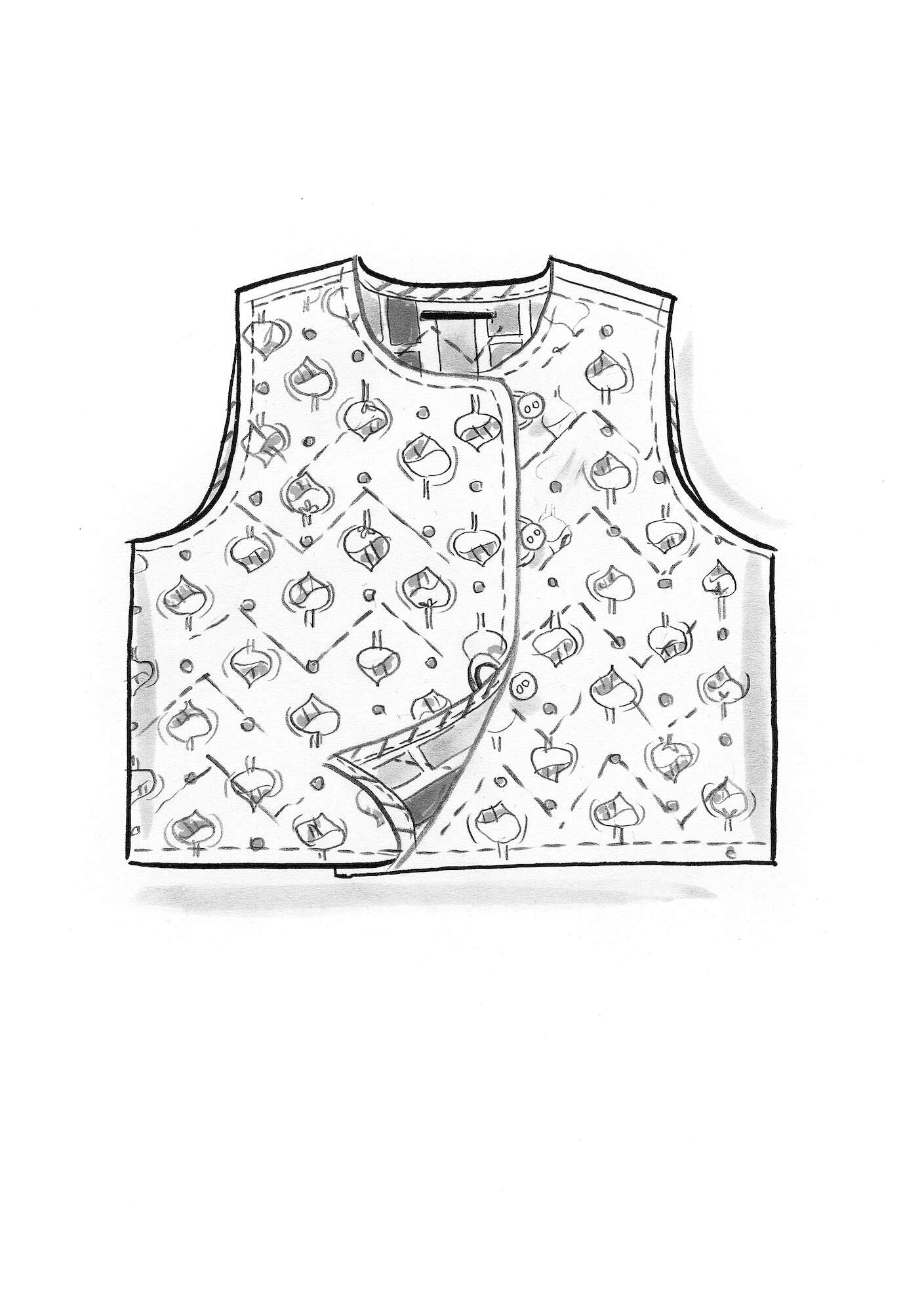 “Himalaya” reversable vest in organic cotton