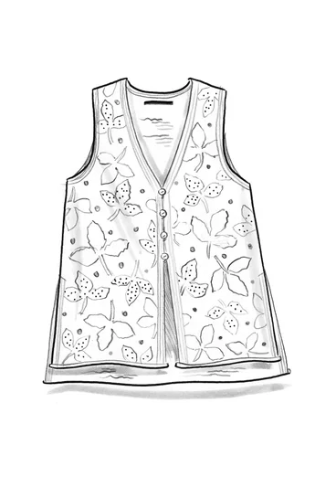 Strikket vest "Lush" i uld - ubleget