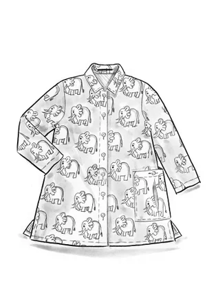 Mönstrad blus "Elephant" i ekologisk bomull - grå