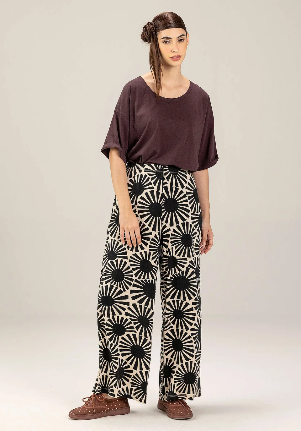 Pantalon "Taiyoko" en jersey de lyocell/élasthanne - noir
