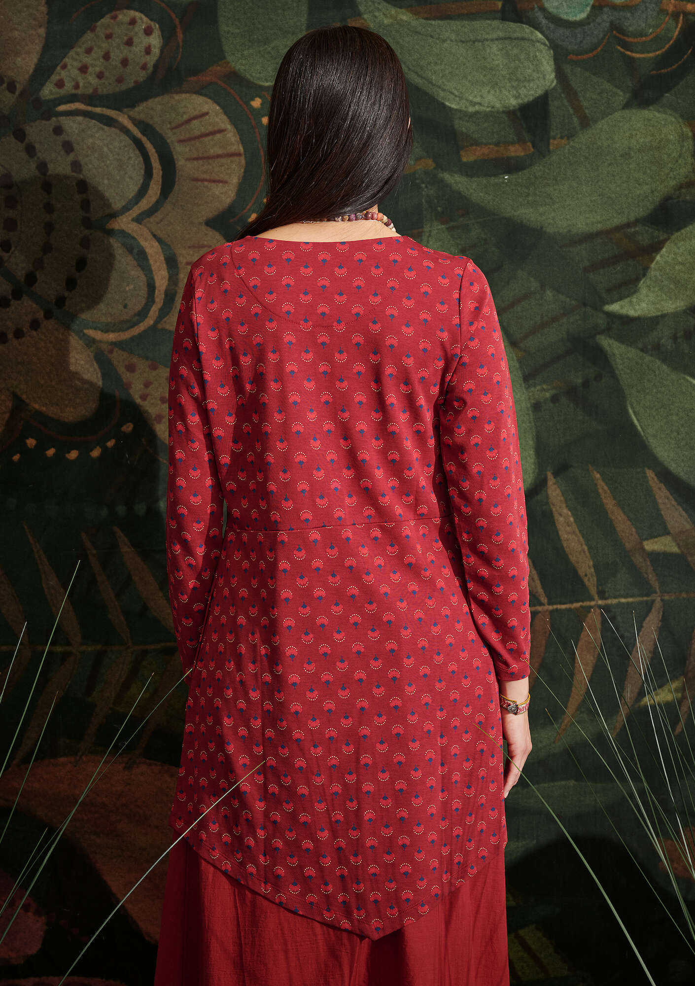“Sigrid” jersey tunic in lyocell/organic cotton agate red thumbnail