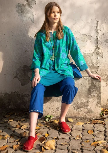 “Kristina” blouse in organic cotton - green agate