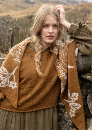 Strickpullover „Hildur“ aus Wolle - messing-melange