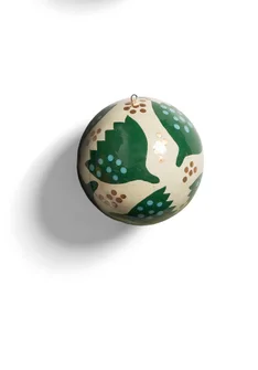 “Gnistra” holiday ornament in papier maché - light bottle green