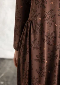 Jerseykleid „Judit“ aus Bio-Baumwolle/Modal - röstkaffee-gemustert