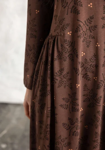 Jerseykleid „Judit“ aus Bio-Baumwolle/Modal - röstkaffee-gemustert