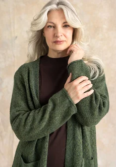 Langstrickjacke aus flauschigem Alpakawollgemisch - monstera0SL0neps