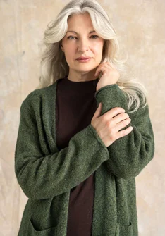 Langstrickjacke aus flauschigem Alpakawollgemisch - monstera0SL0neps