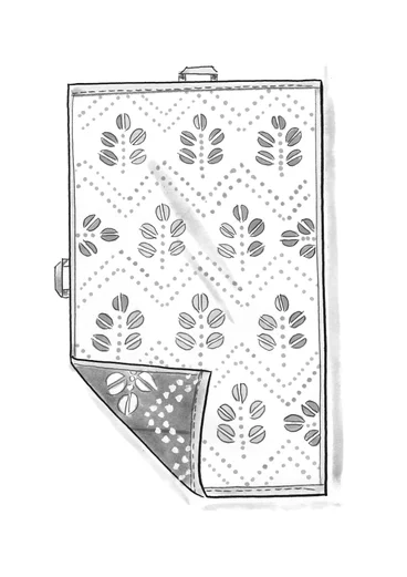“Leafy” towel in organic cotton - black