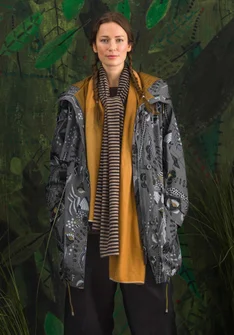 Parka "Petronella" en coton recyclé/biologique - gris cendré/motif