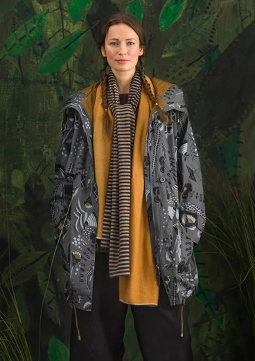 Parka "Petronella" en coton recyclé/biologique - gris cendré/motif