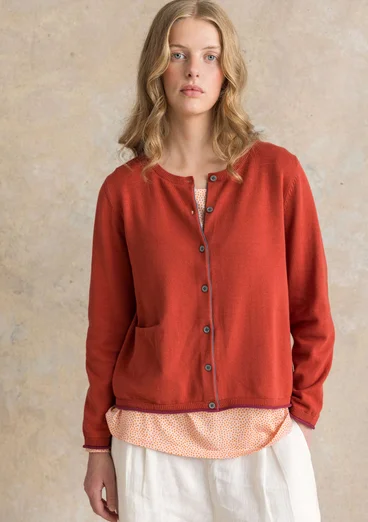 “Esme” organic/recycled cotton cardigan - madder red