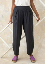 Woven organic cotton trousers - svart