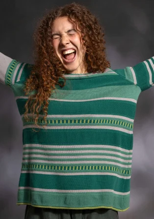 “Alfrida” recycled cotton sweater - light bottle green