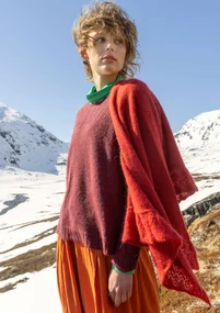 Trøje "Forgetmenot" i alpakamiks - aubergine/meleret