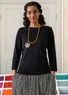 Bluse i bomuld/modal/elastan (sort L)