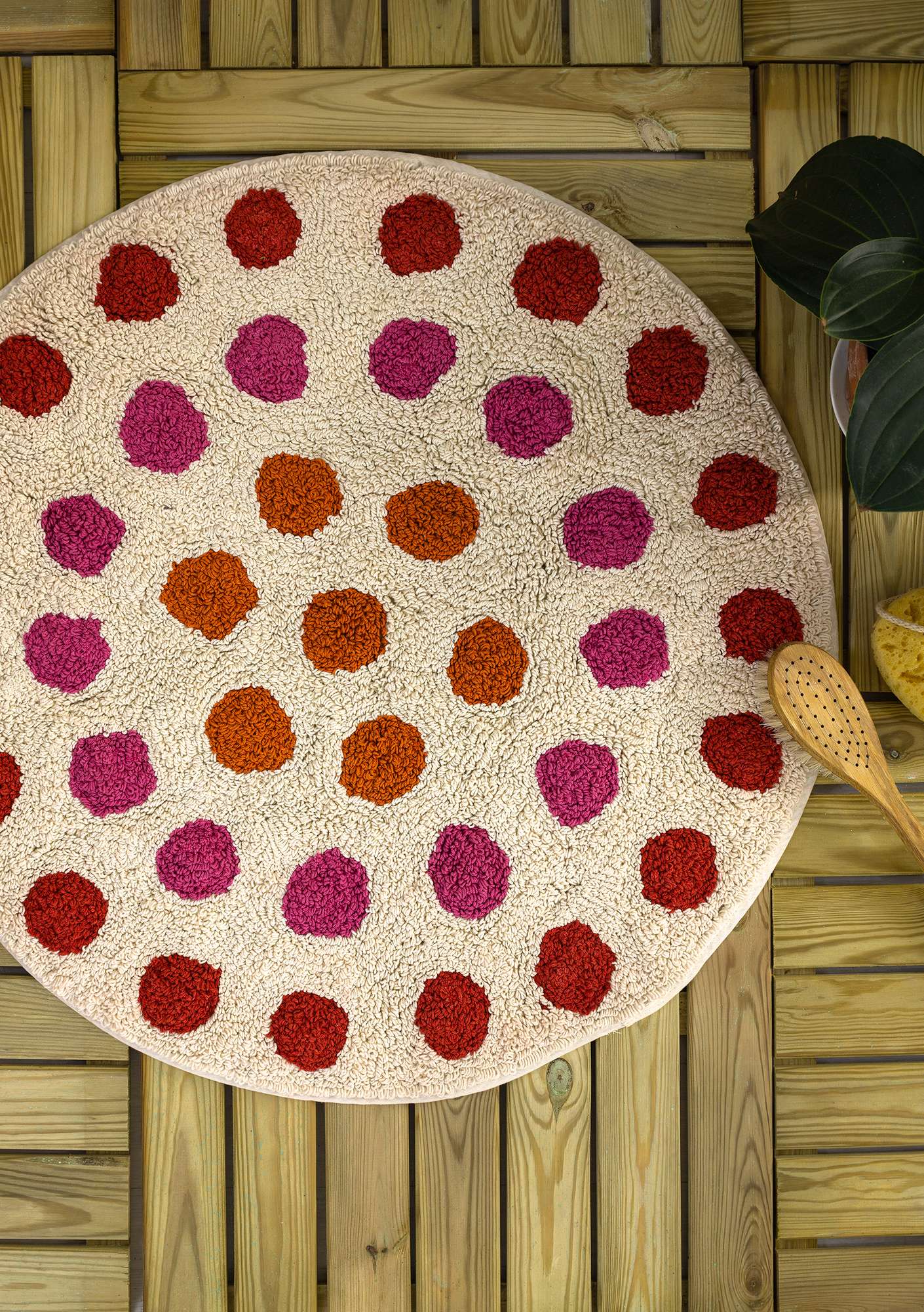 “Droppe” organic cotton bathroom mat bright red thumbnail
