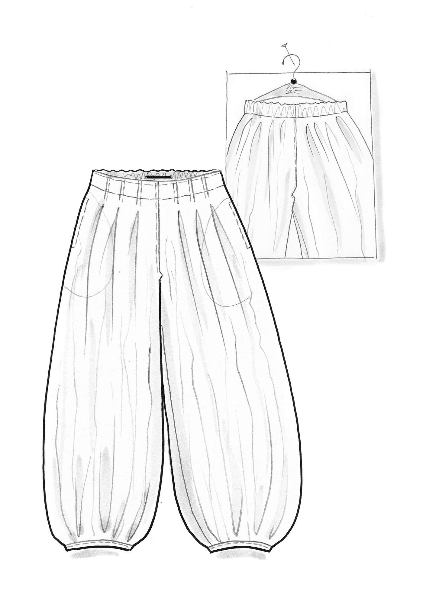 【BAON】Fullcus Bijo Pintuck Cotton Pants Pintuck Trouser (Cloud Cotton Terry) - Stoffa