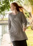 Gestreepte tricot tuniek van biologisch katoen (zwart XS)