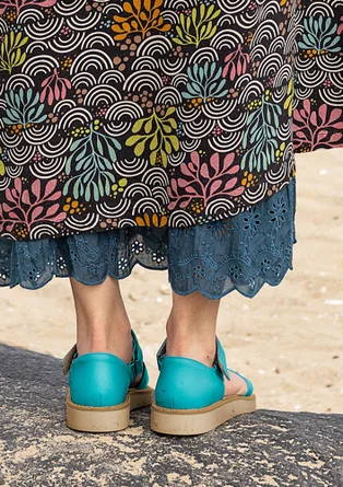 Leather sandals - turquoise