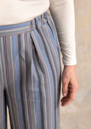 Webhose „Esme“ aus Baumwolle/Leinen - eisengrau-gestreift