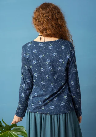 Top " Amandine" en coton biologique/modal - indigo