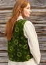 “Nootka” organic cotton/recycled polyester velour waistcoat (forest green/patterned XL)