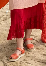 Leather sandals - grapefruit