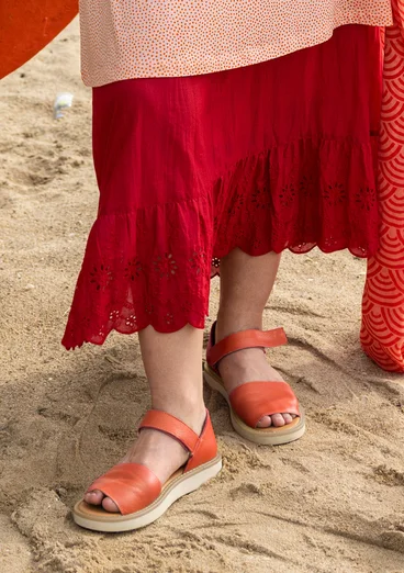 Leather sandals - grapefruit