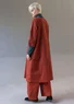Gepunktetes oder einfarbiges Kleid „Elin“ aus Viskose/Leinen (rost S)