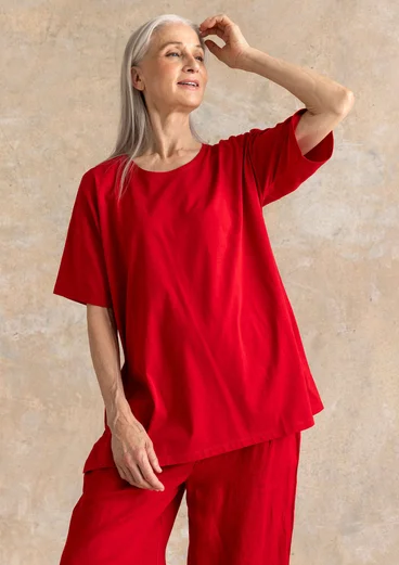 Tricot tuniek "Himla" van biologisch katoen - amaryllis