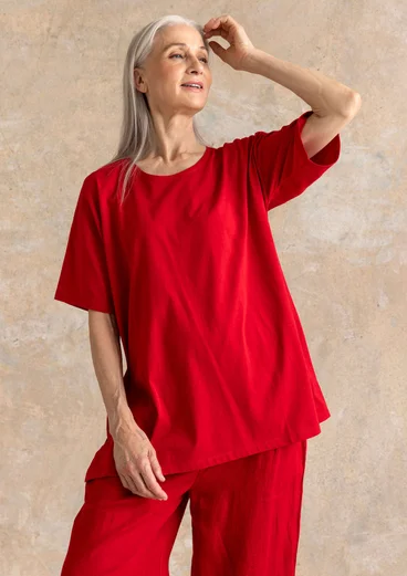 Tricot tuniek "Himla" van biologisch katoen - amaryllis