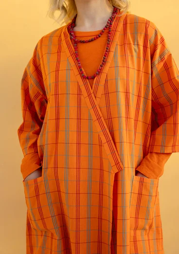 Kimono à carreaux "Coimbatore" en coton biologique - sorbe