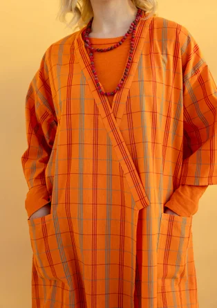 Kimono à carreaux "Coimbatore" en coton biologique - sorbe