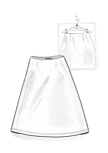 Vävd lång kjol "Ines" i ekologisk bomull - grafit