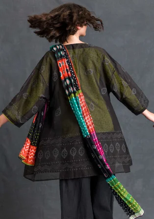 Kimono «Create» i bomull - svart