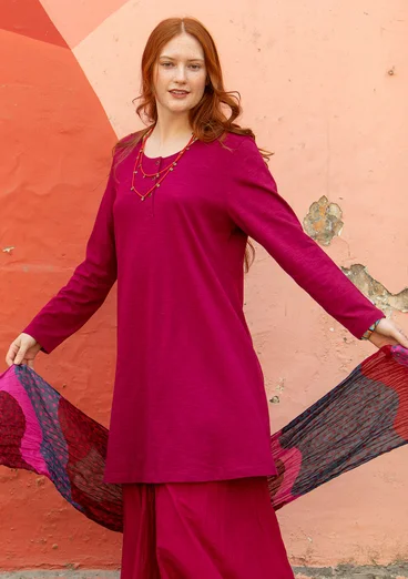 “Alora” organic cotton jersey tunic - red cabbage