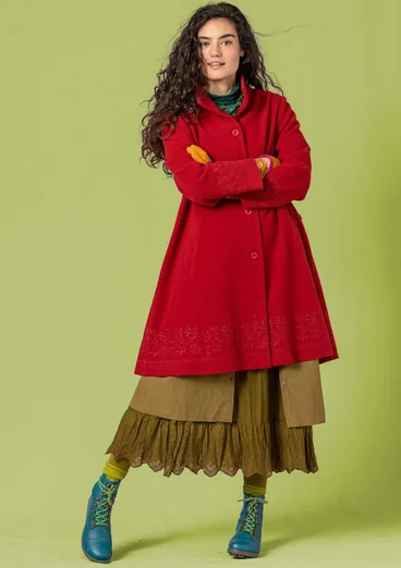 Manteau « Mynta » en laine/polyester recyclés - cranberry