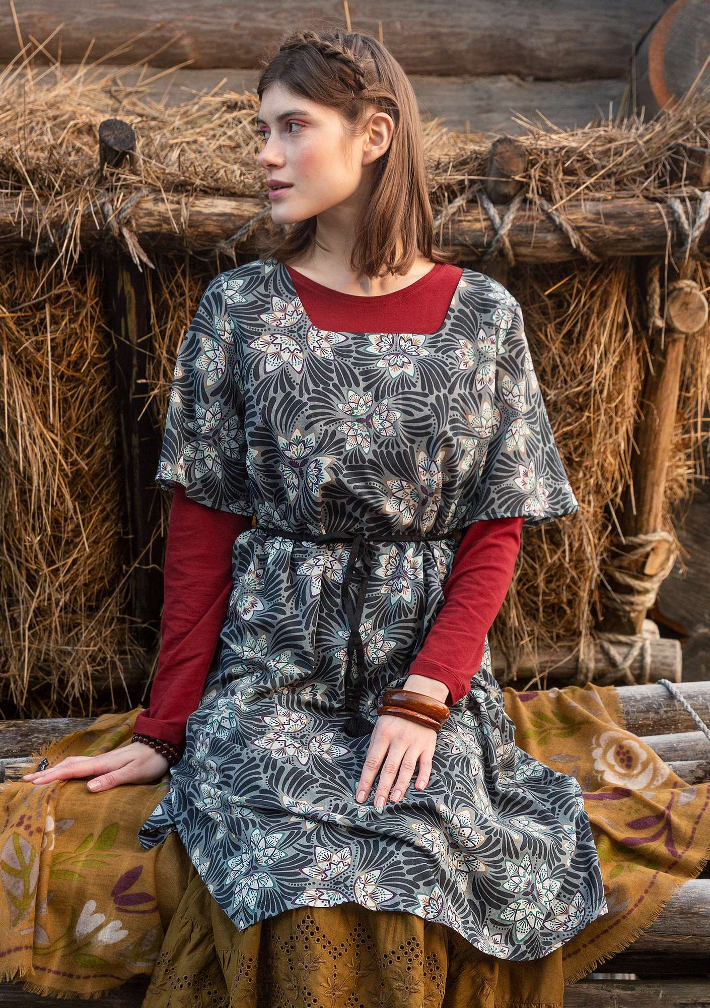 Kleid „Kalejdoskop“ aus Öko-Baumwolle schwarz thumbnail