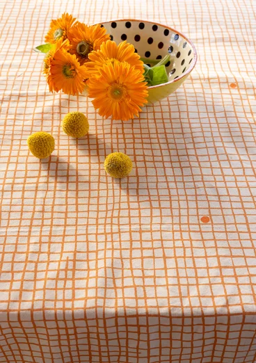 Nappe "Joy" en coton biologique - clémentine