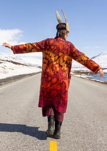 Lang cardigan "Tanana" i bomuld/lyocell - rødbede