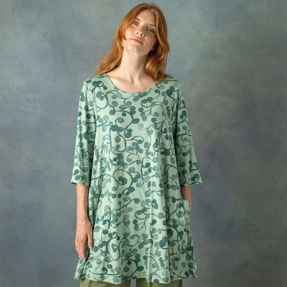 “Iron" organic cotton/modal jersey tunic - peppermint