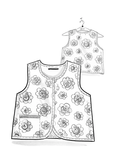 “Soho” organic cotton jersey waistcoat - chilli