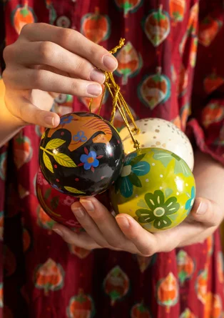 Kerstbal van papier-maché - zwart