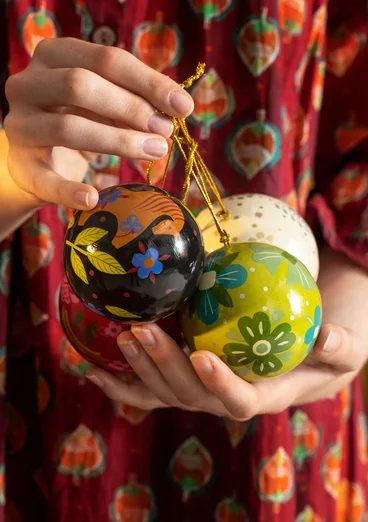 Kerstbal van papier-maché - zwart
