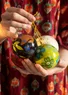 Kerstbal van papier-maché (zwart Eén maat)