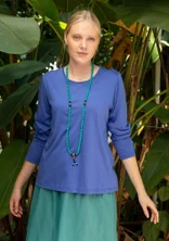 Solid-colored top in organic cotton/modal - brilliant blue