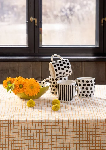 Tasse "Joy" en céramique - noir/pois