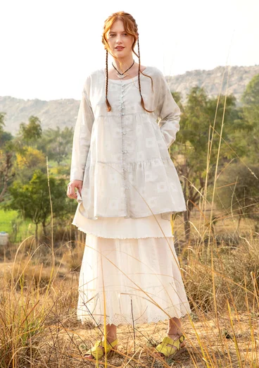 Kunstnerbluse «Cirrus» i økologisk bomull - ubleket